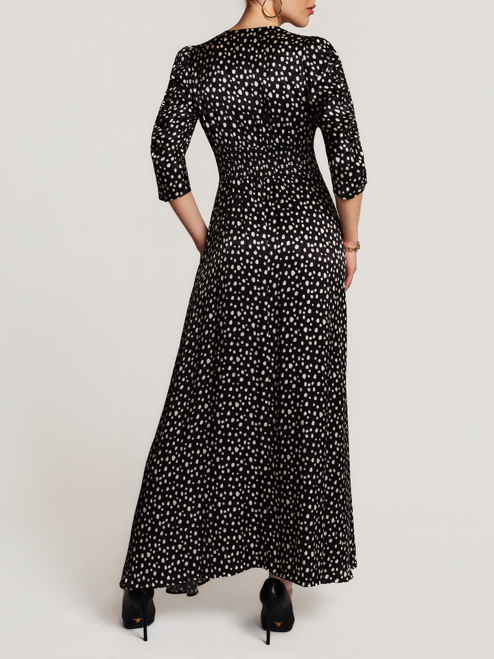 Jacquard Button-Down Dress Black Bliss