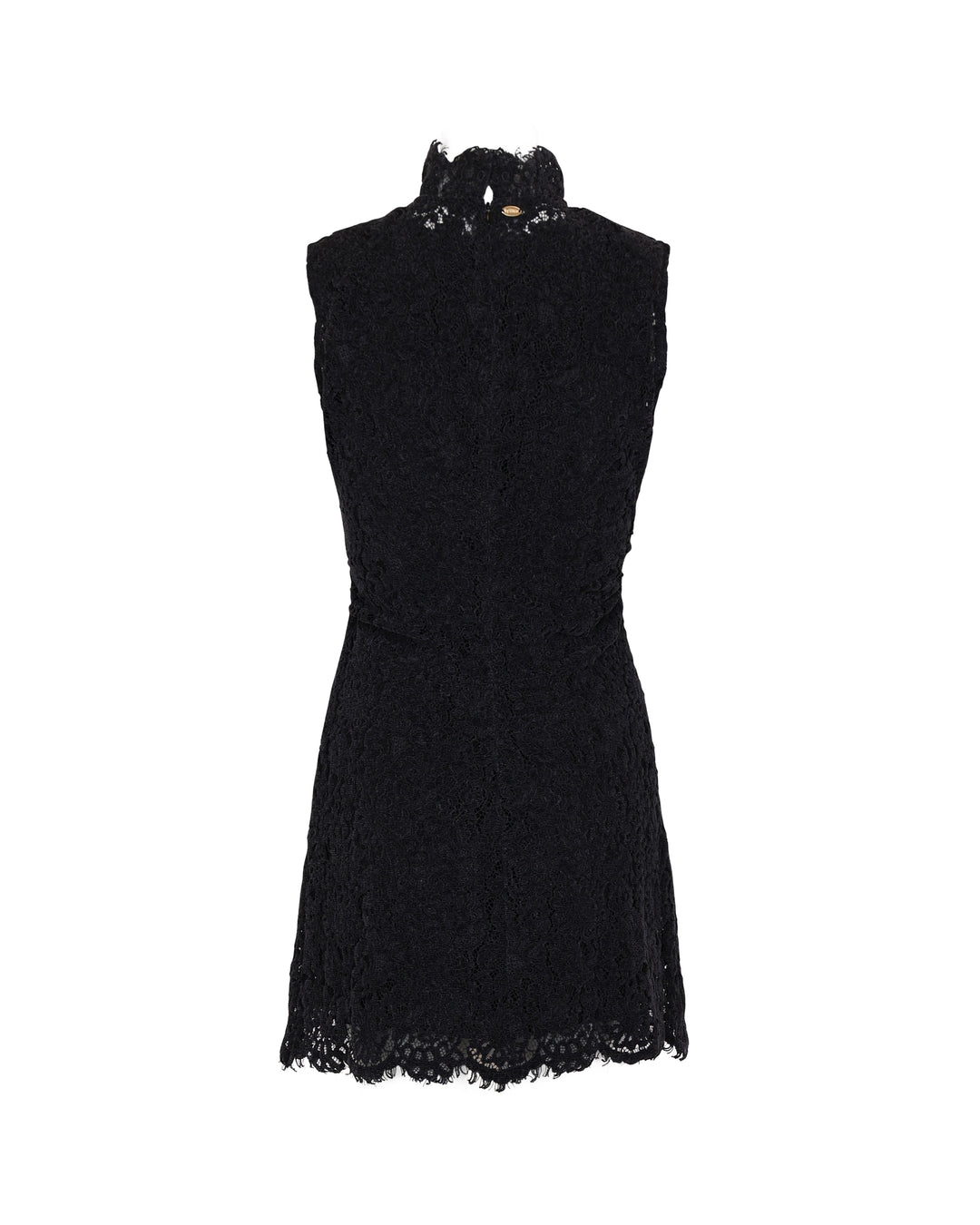 Lace Velvet Mini Dress Black