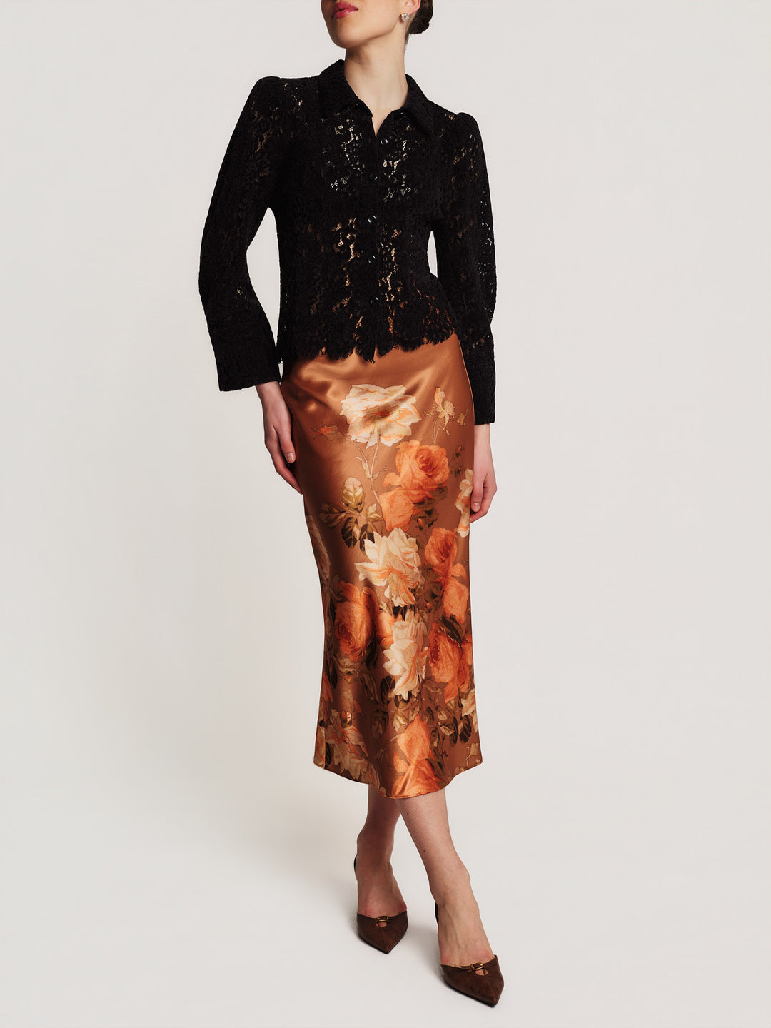 Lace Velvet Shirt Black