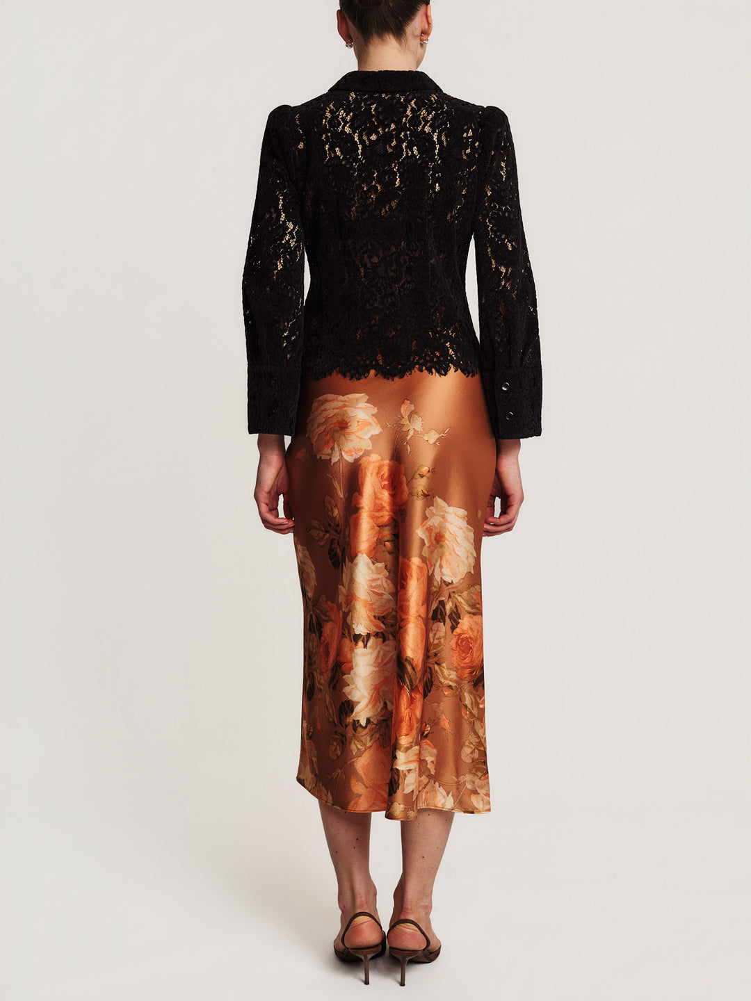 Lace Velvet Shirt Black