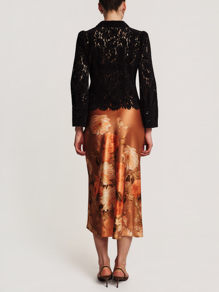 Lace Velvet Shirt Black