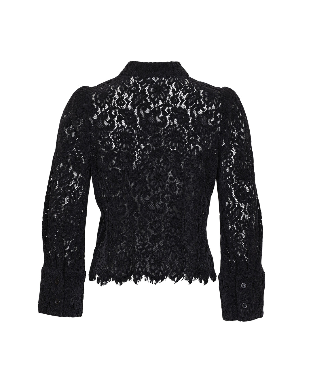 Lace Velvet Shirt Black
