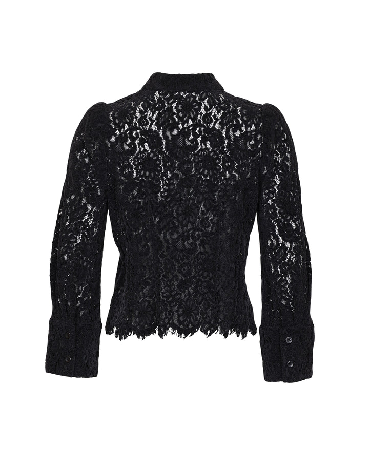Lace Velvet Shirt Black