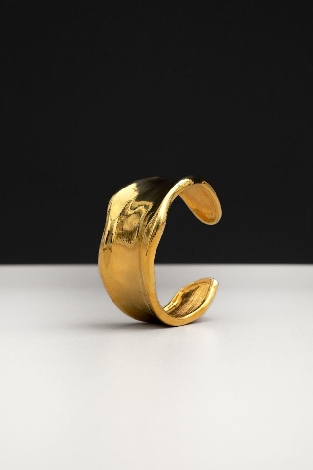 Statement Organic Molten Metal Cuff Pale Gold