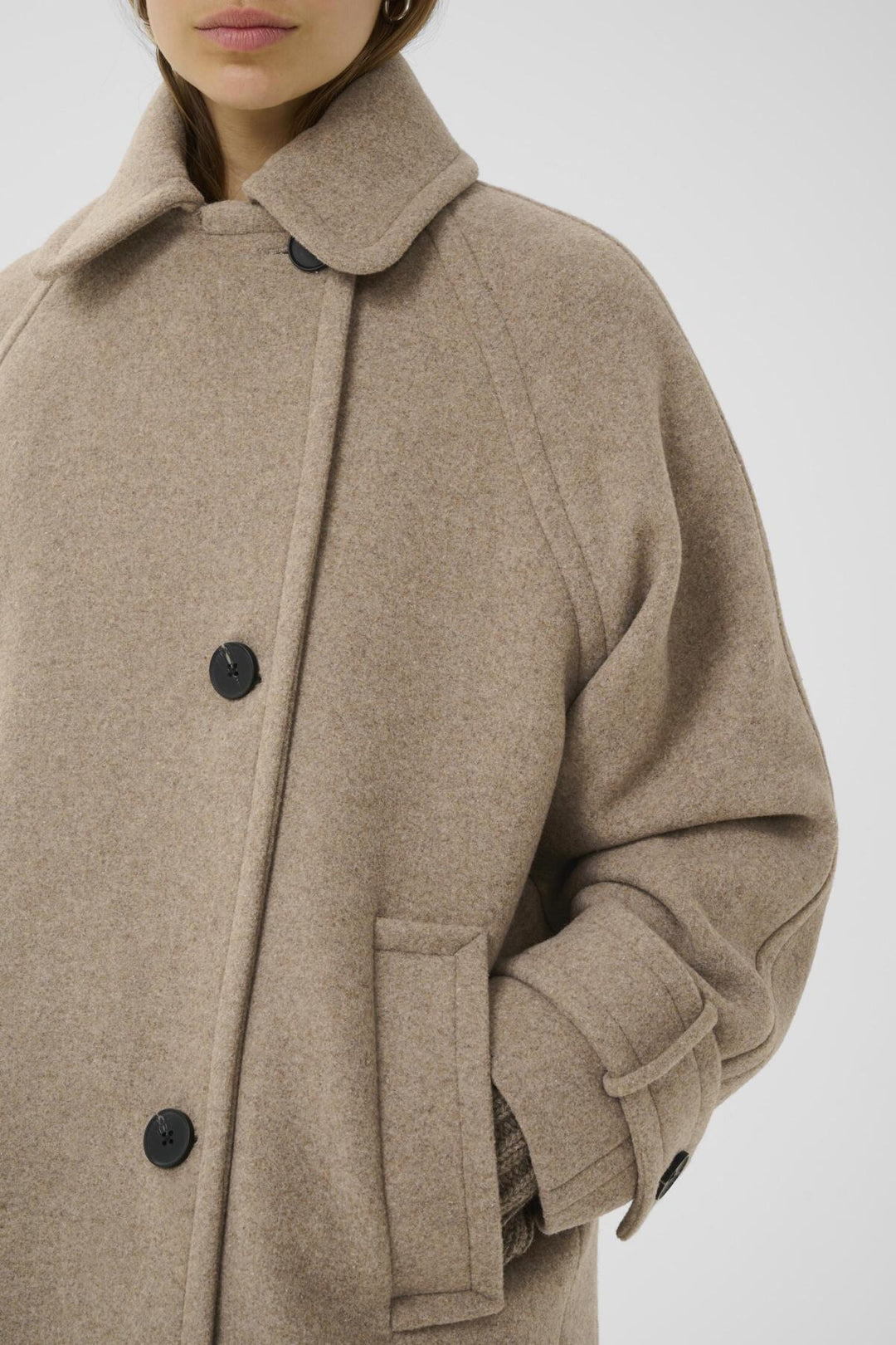 Thoraiw Minona Coat R Sandy Grey Melange