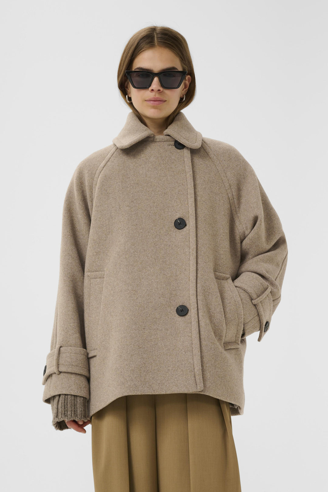 Thoraiw Minona Coat R Sandy Grey Melange