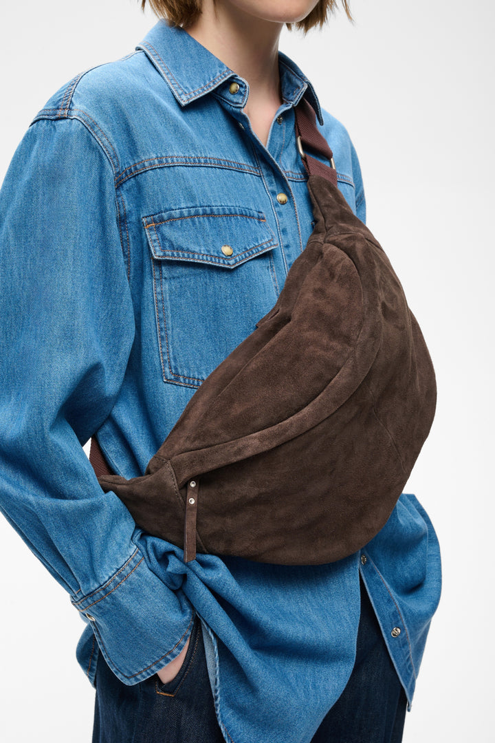 Rasidaiw Suede Bumbag Chocolate Brown