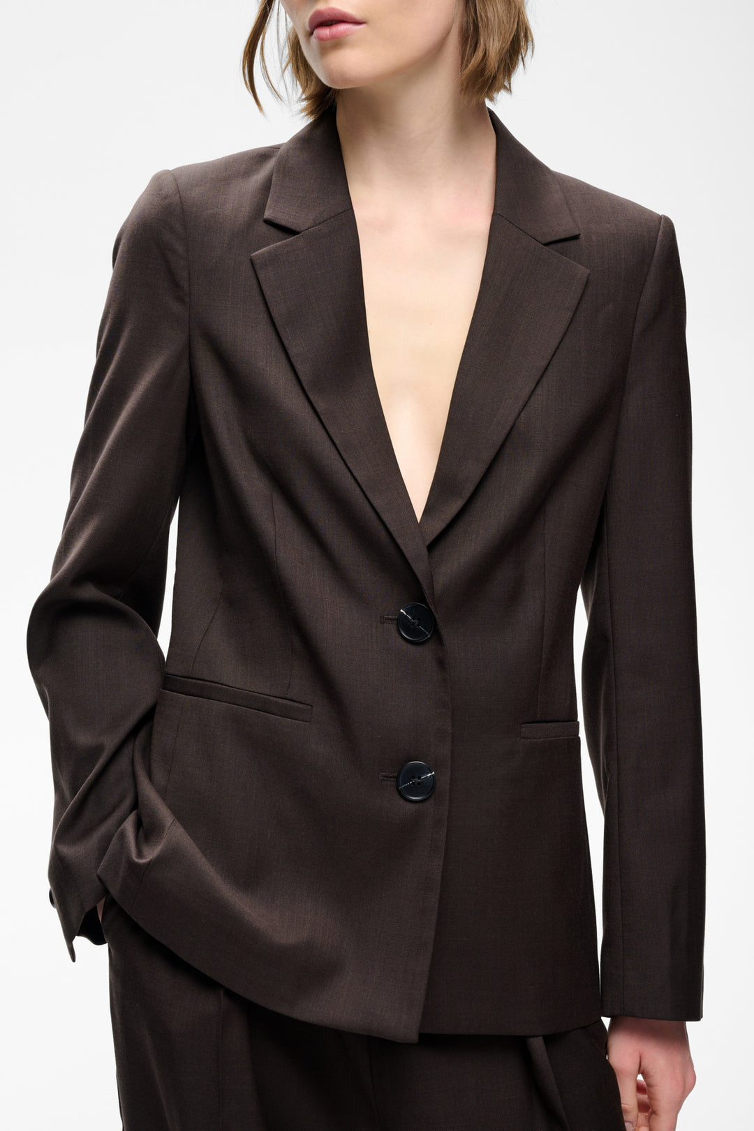 Cadieiw Mel Core Blazer Chocolate Brown Melange