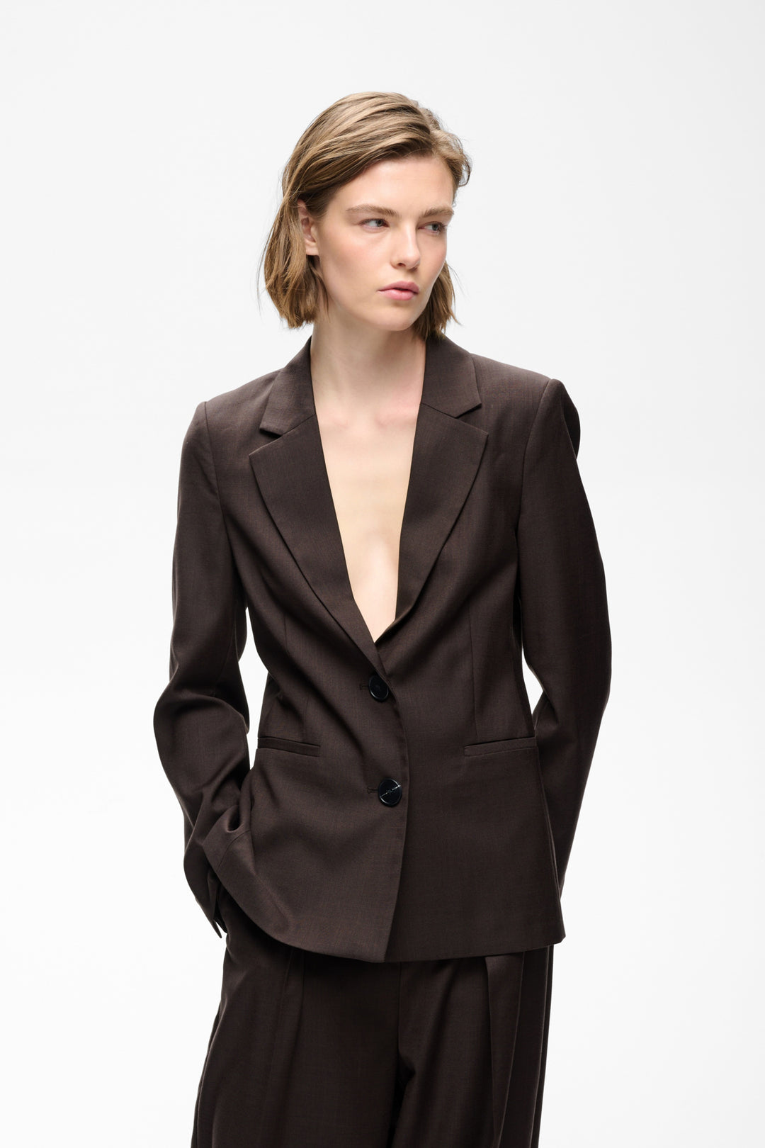 Cadieiw Mel Core Blazer Chocolate Brown Melange