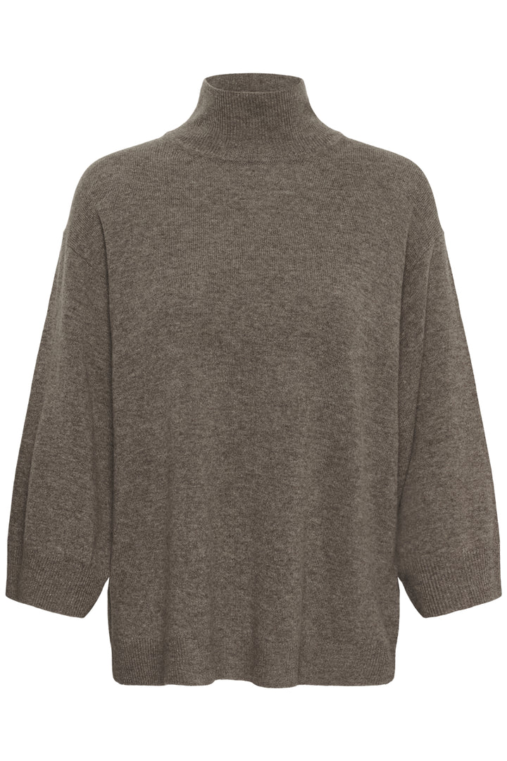 Tallyiw Monika Highneck Chocolate Brown Melange