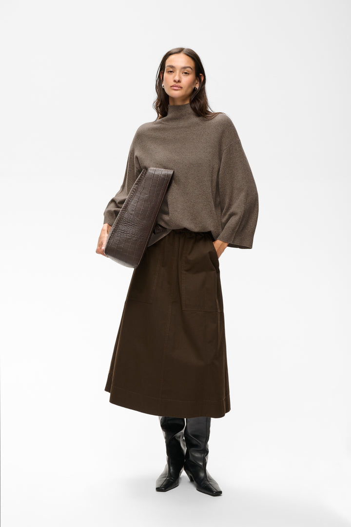 Tallyiw Monika Highneck Chocolate Brown Melange