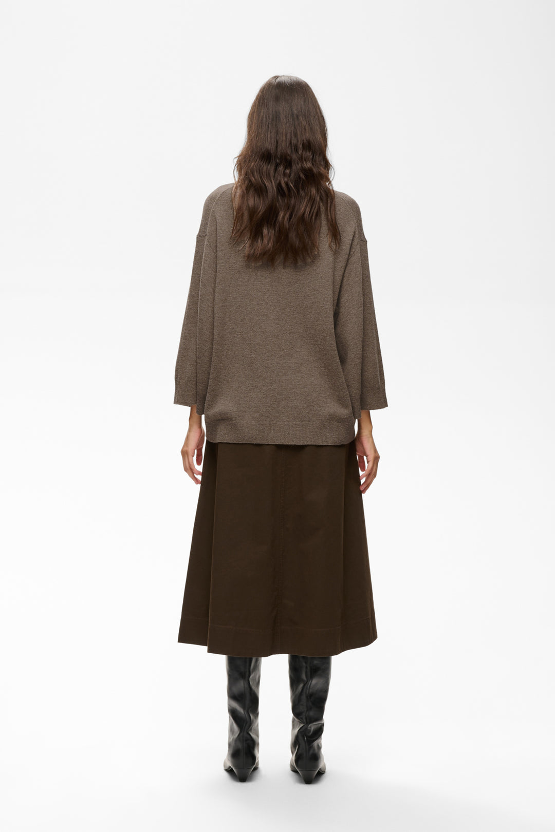 Tallyiw Monika Highneck Chocolate Brown Melange