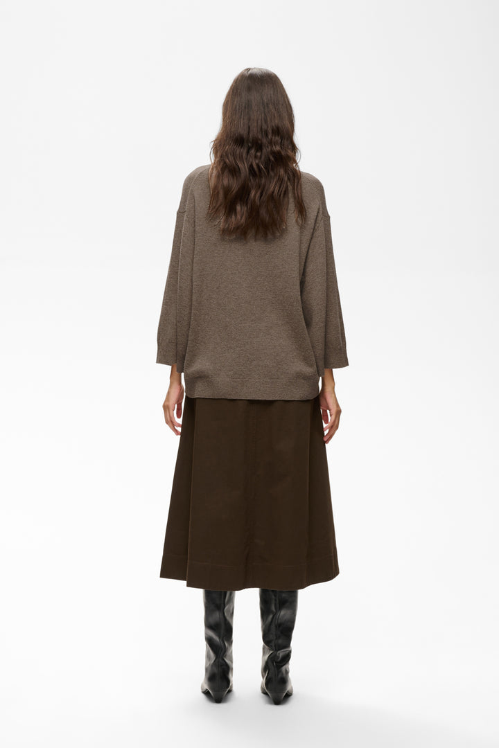 Tallyiw Monika Highneck Chocolate Brown Melange