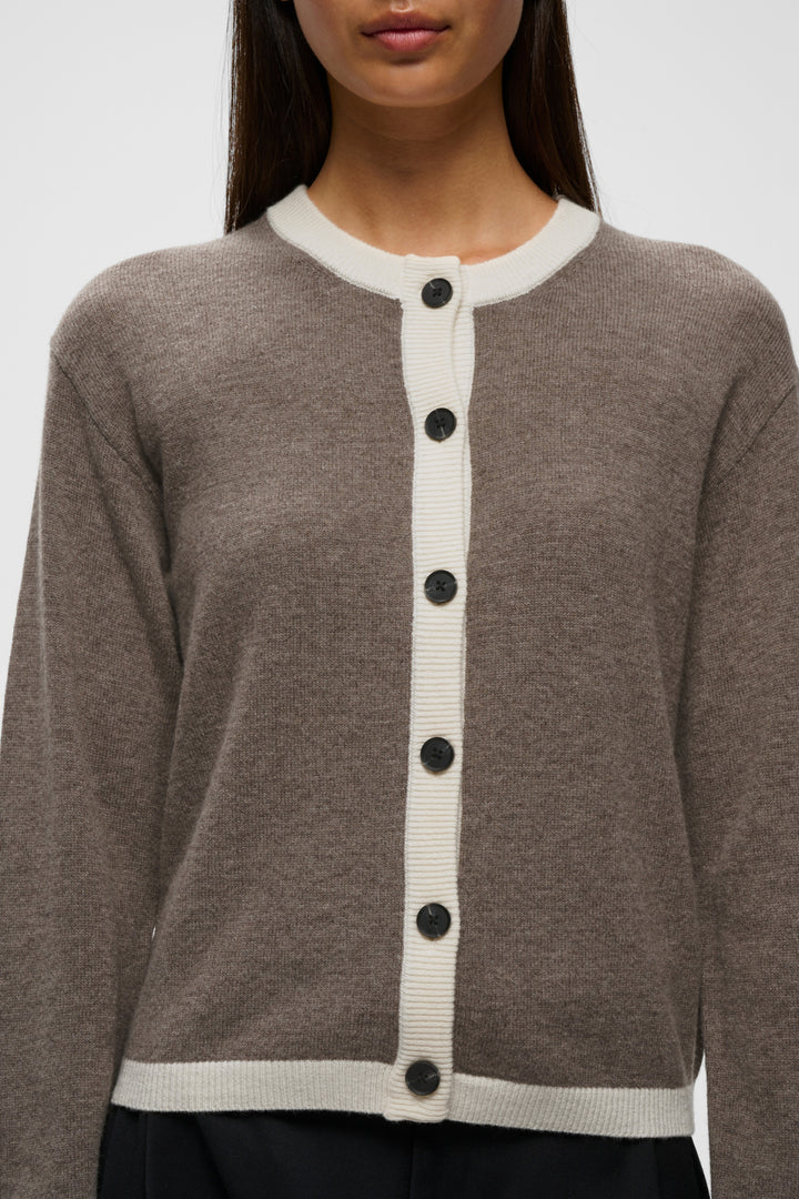 Tallyiw Monika Cardigan Chocolate Brown Melange