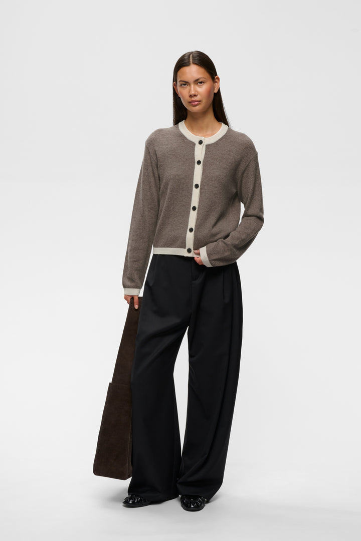 Tallyiw Monika Cardigan Chocolate Brown Melange