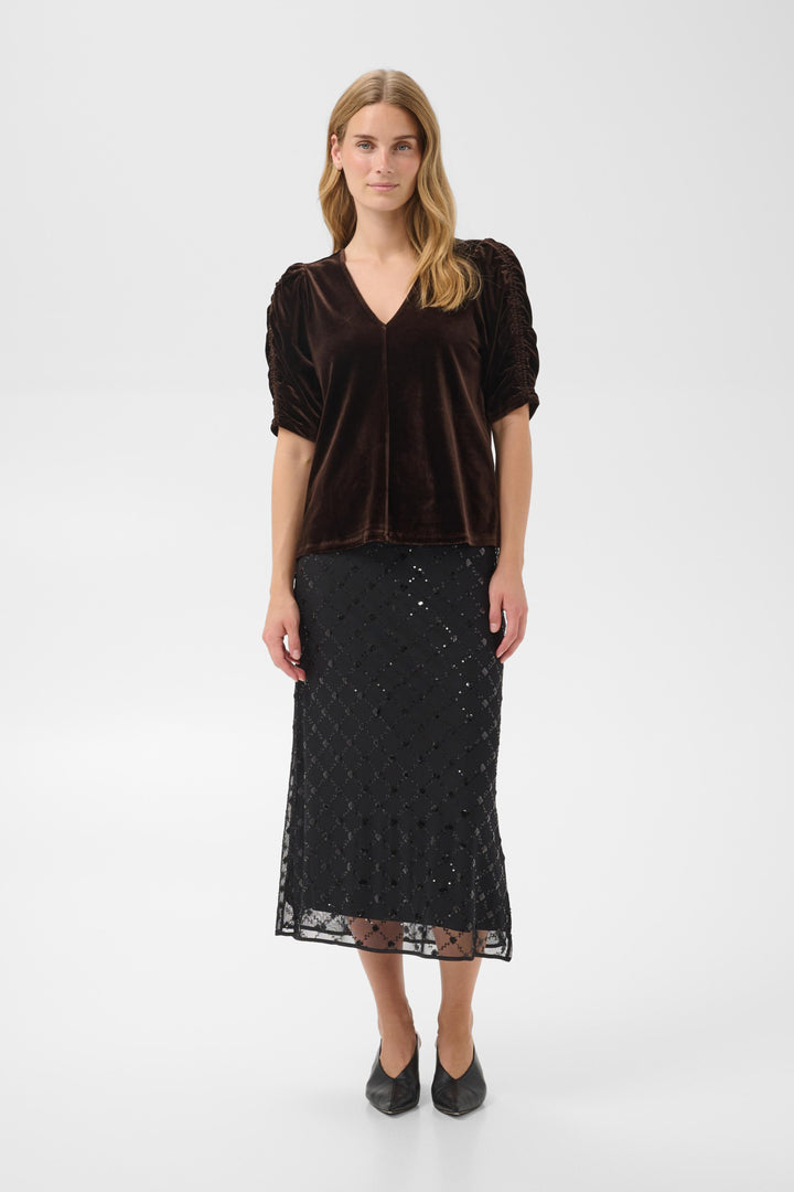 Vivika Skirt Black Placed Sequins