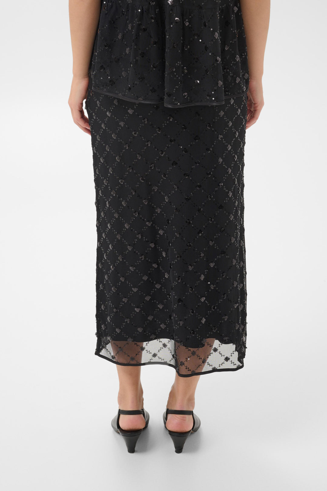 Vivika Skirt Black Placed Sequins