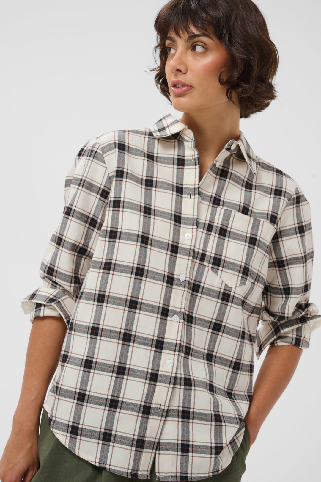 Yana Shirt Dark Navy/Mole Check