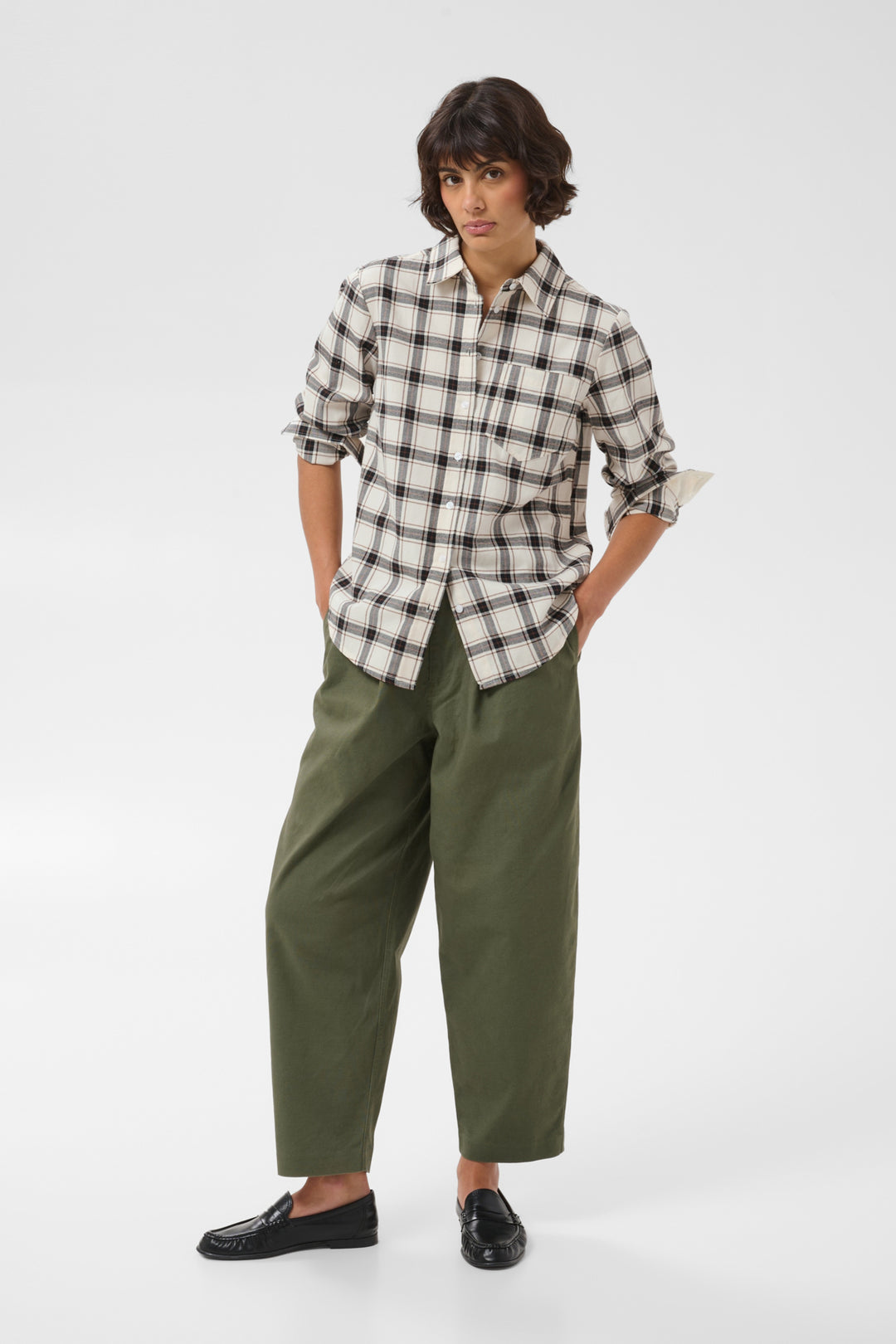 Yana Shirt Dark Navy/Mole Check