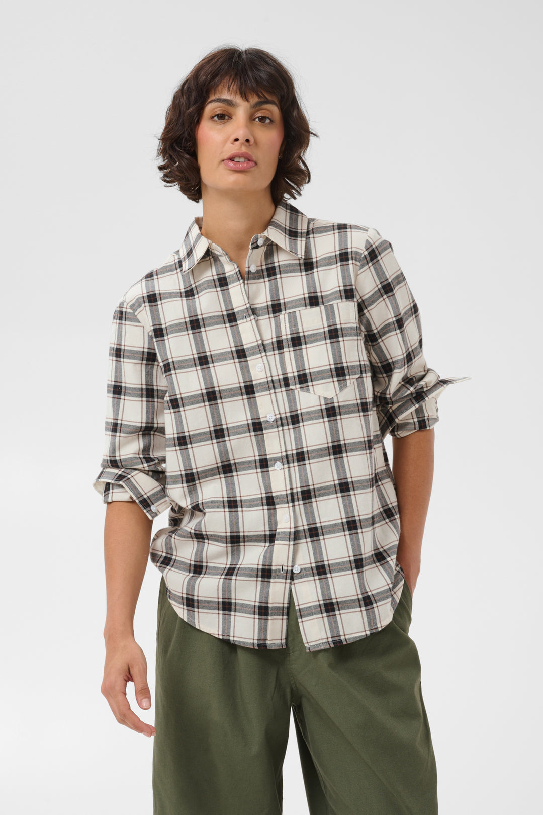 Yana Shirt Dark Navy/Mole Check