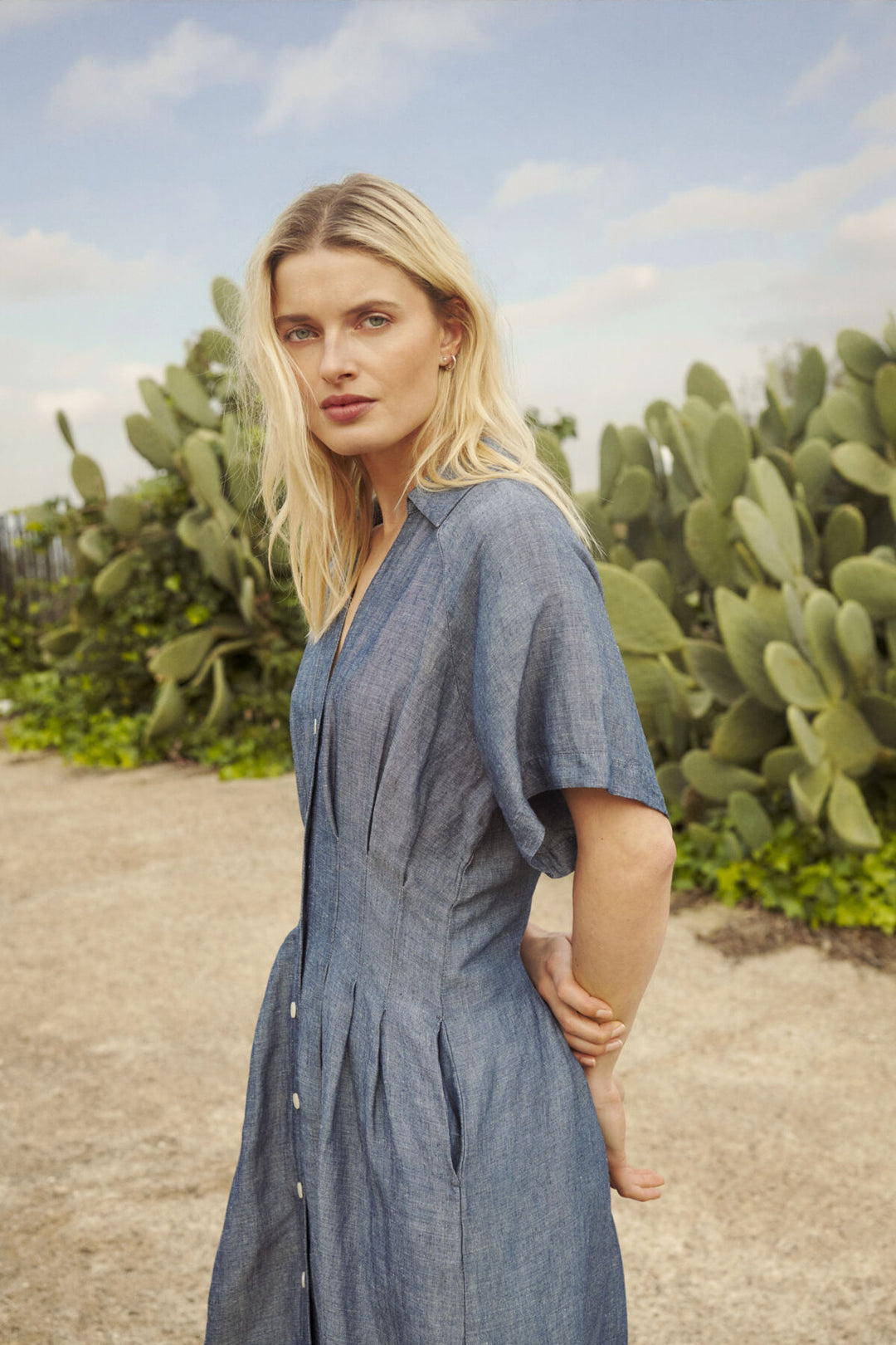 Betine Dress Blue Chambray