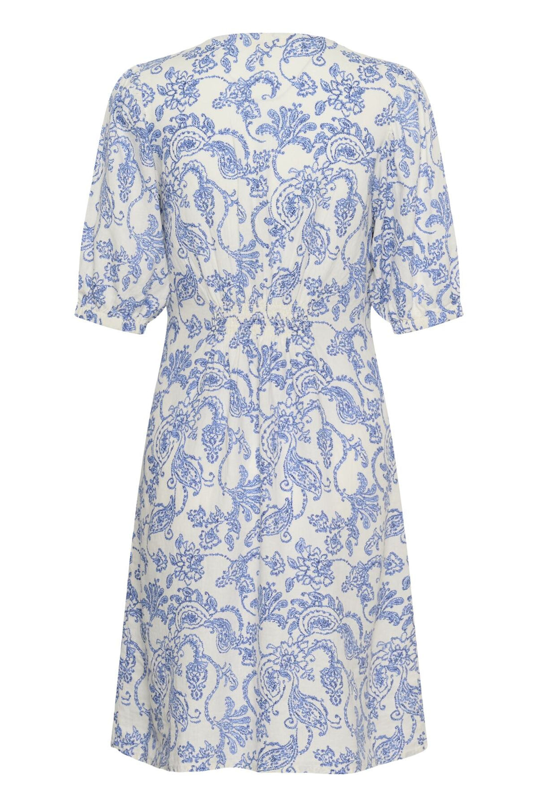 Benete Dress Blue Dot Paisley Print