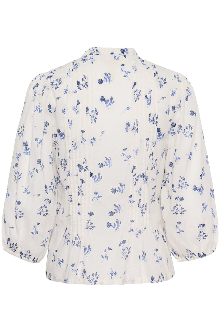 Brith Blouse Blue Bouquet Print