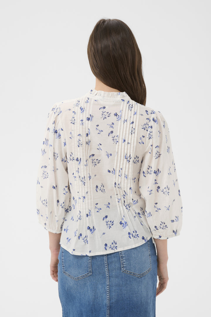 Brith Blouse Blue Bouquet Print