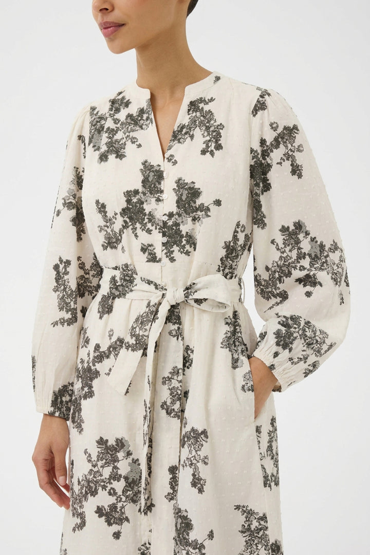 Avira Dress Smokey Olive Shadow Flower