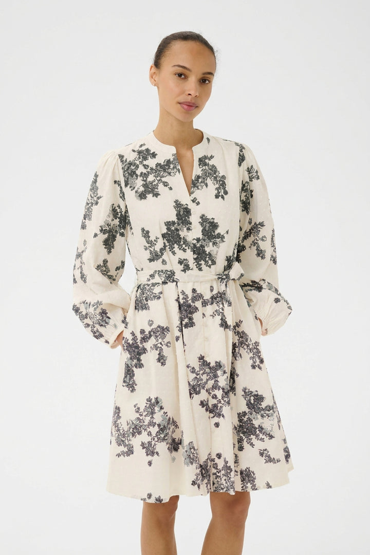 Avira Dress Smokey Olive Shadow Flower