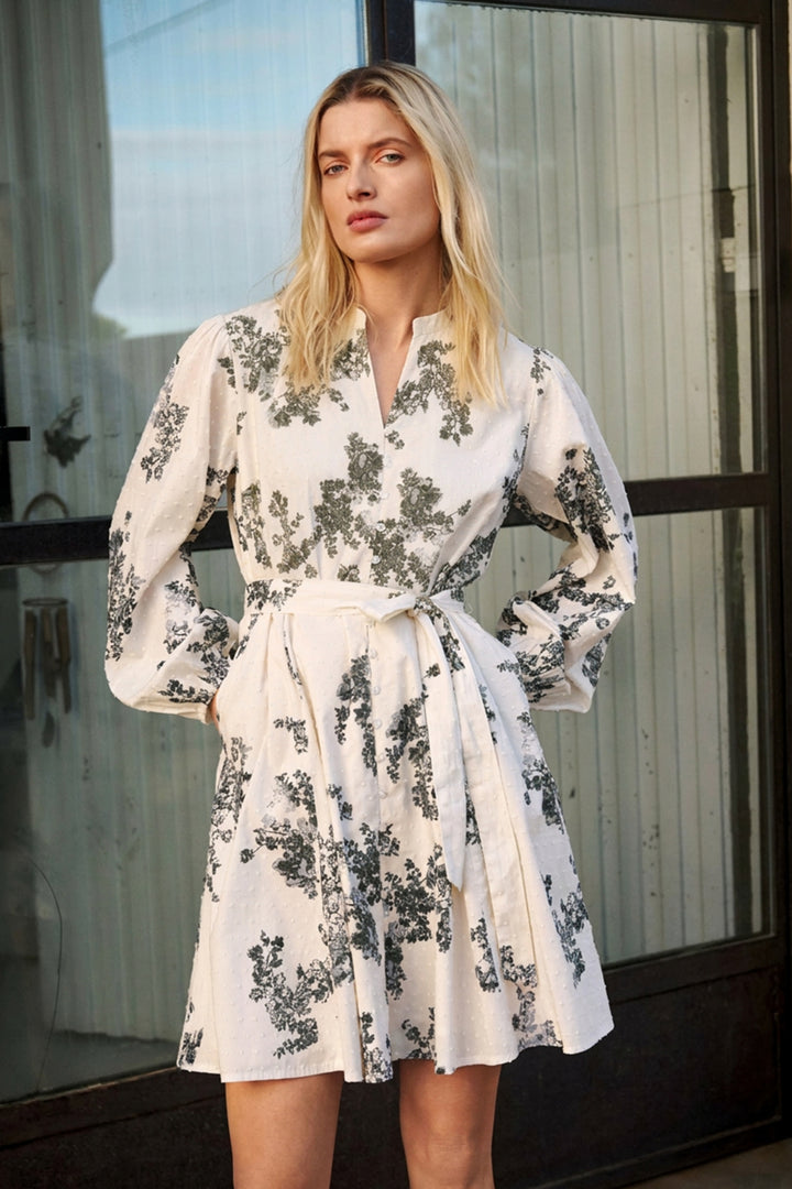 Avira Dress Smokey Olive Shadow Flower