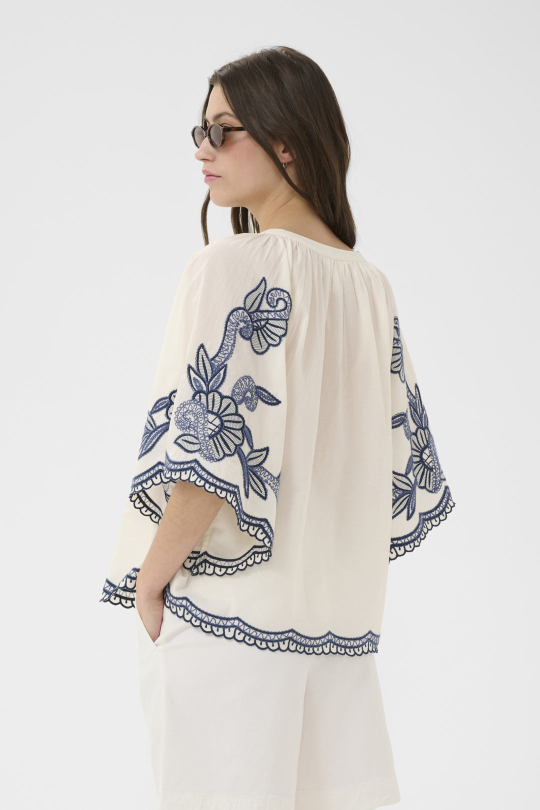 Biancha Blouse Whisper White W French Oak Emb