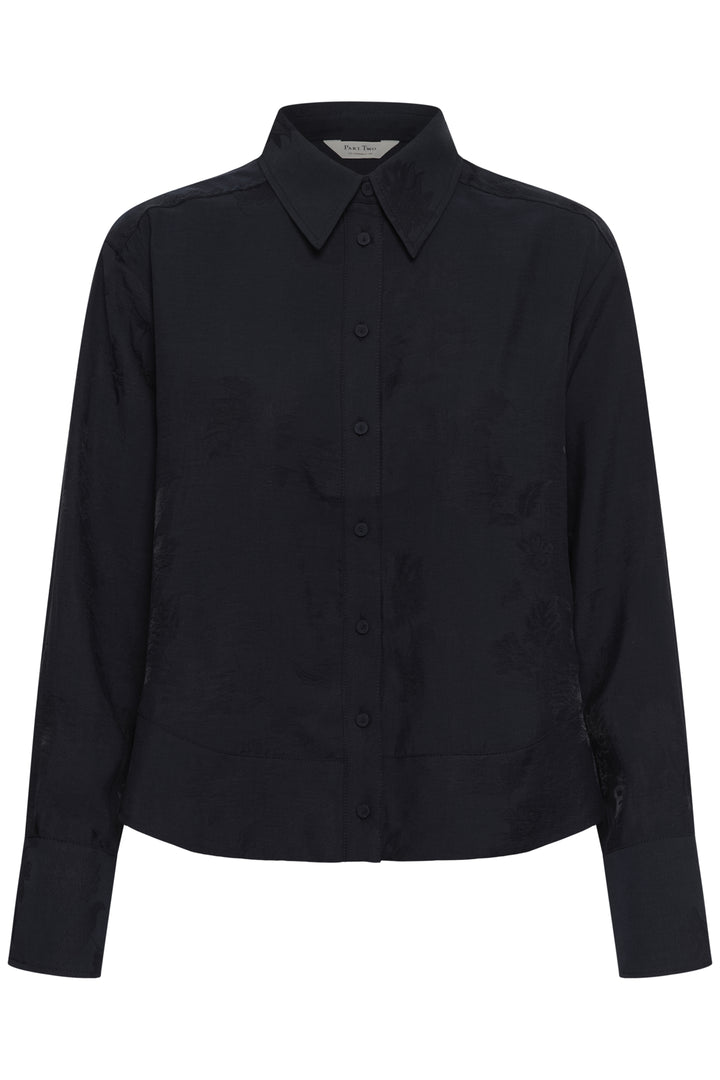 Carolla Shirt Dark Navy Flower Jaquard
