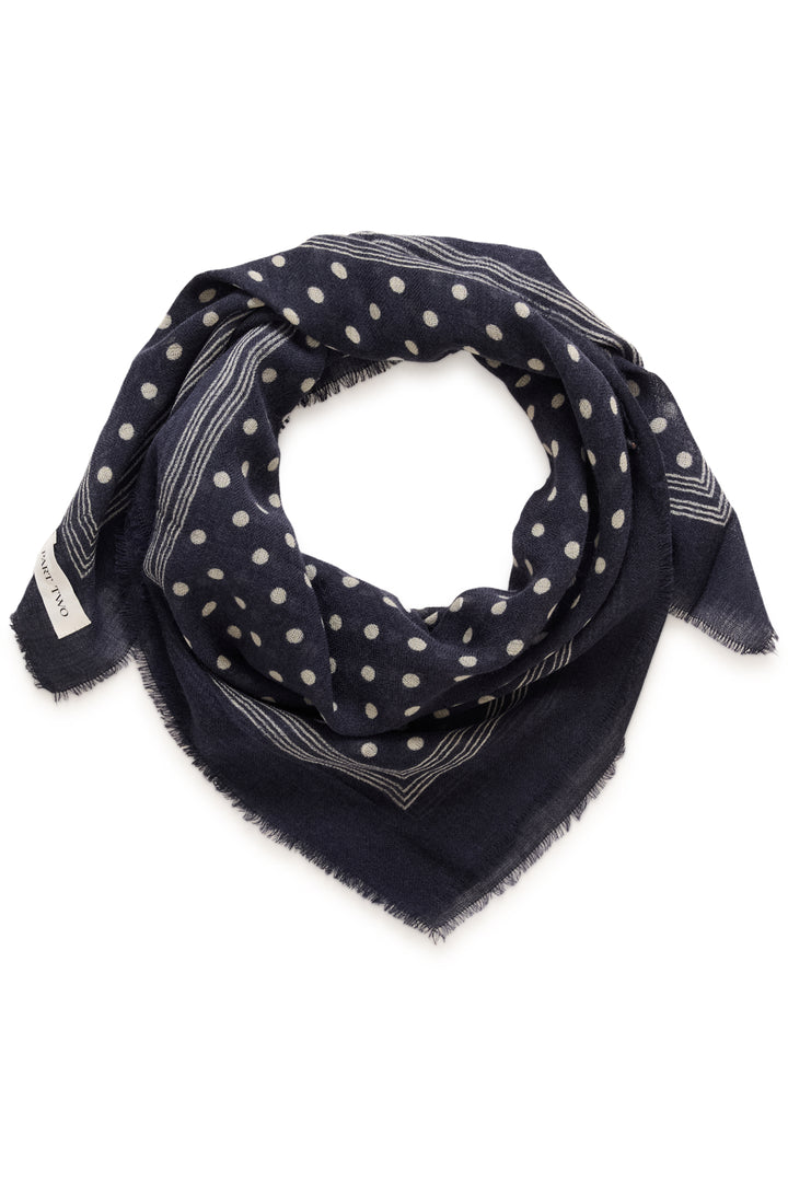 Celesta Scarf Dark Navy Dot