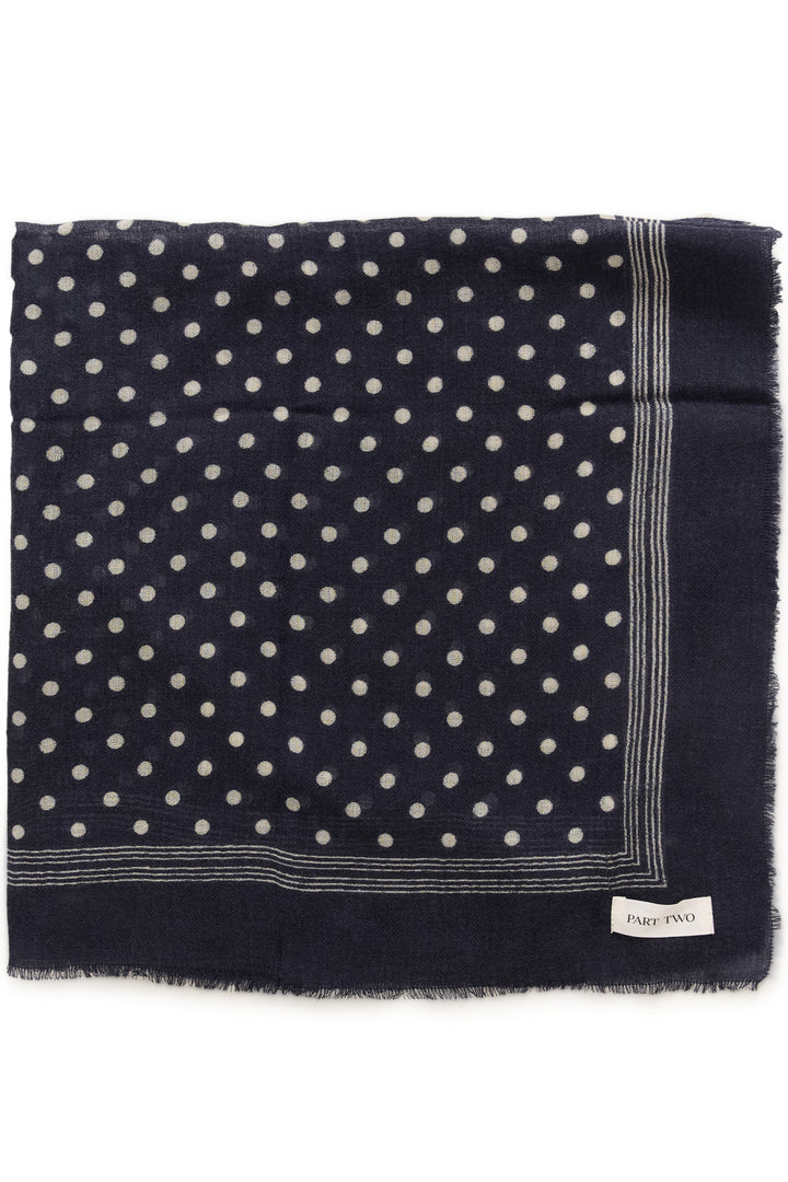 Celesta Scarf Dark Navy Dot