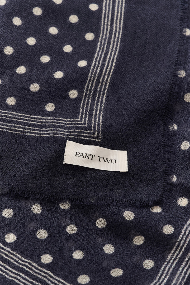 Celesta Scarf Dark Navy Dot