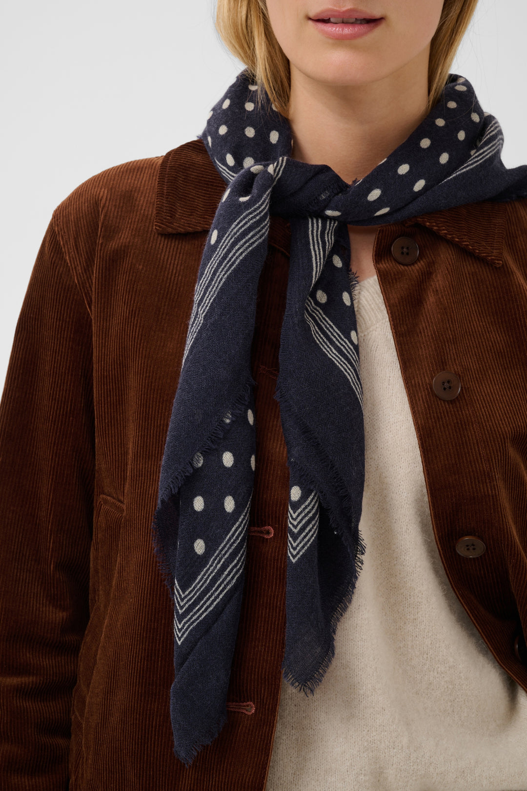 Celesta Scarf Dark Navy Dot