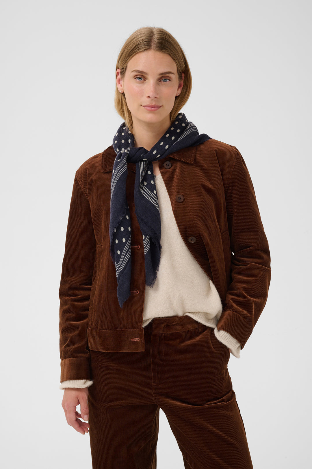 Celesta Scarf Dark Navy Dot