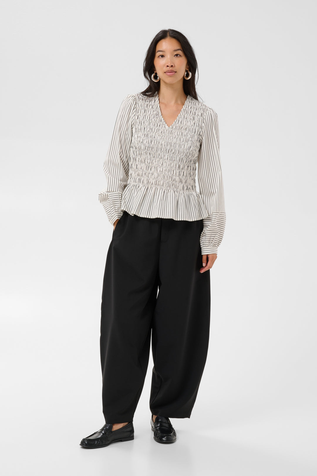 Dewa Blouse Black Stripe