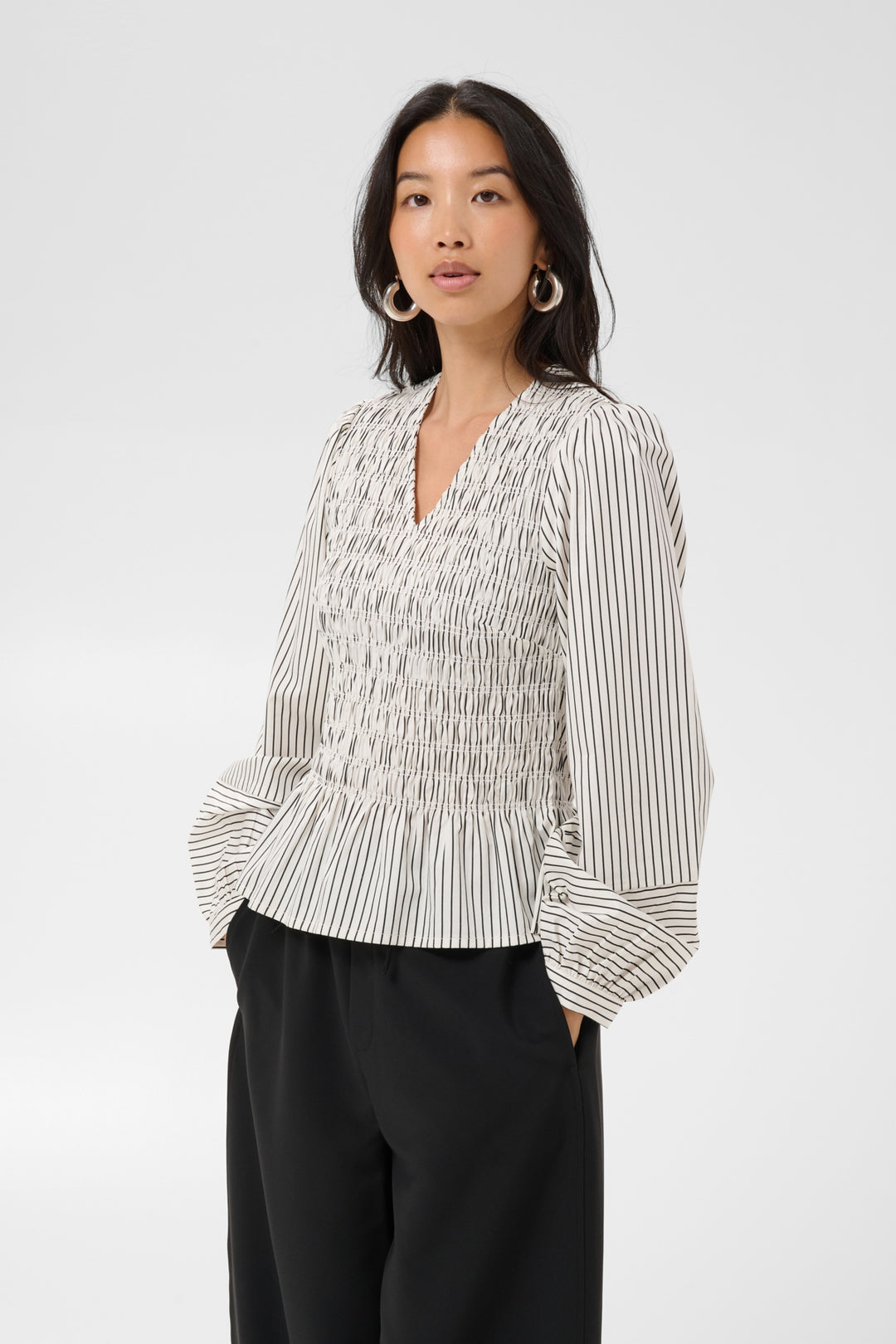 Dewa Blouse Black Stripe
