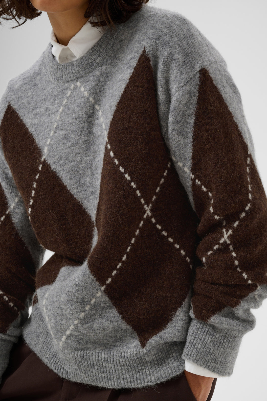 Sorayas Pullover Brown/Grey Check