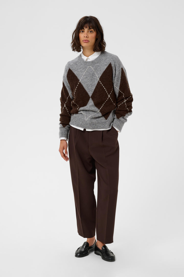Sorayas Pullover Brown/Grey Check