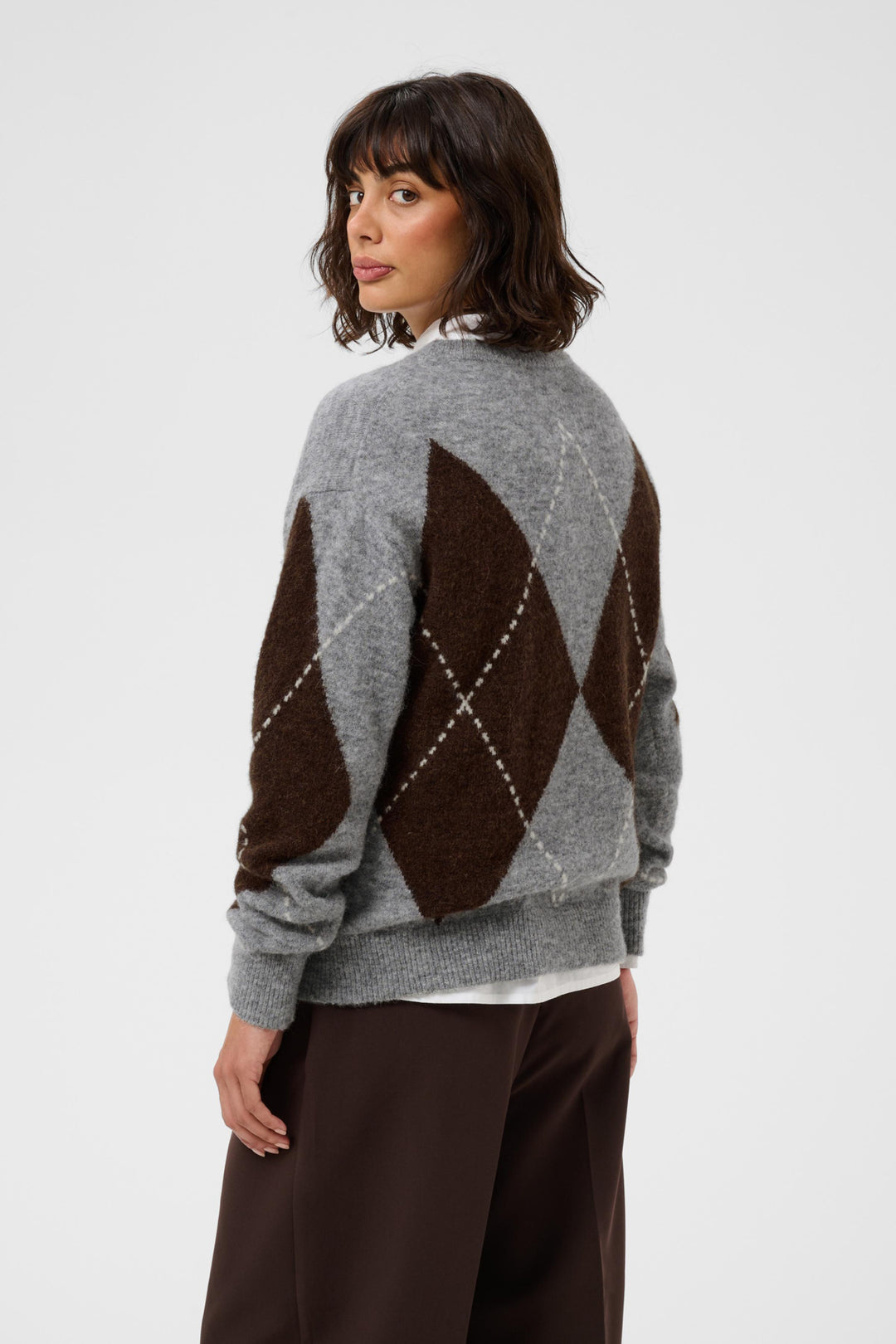 Sorayas Pullover Brown/Grey Check