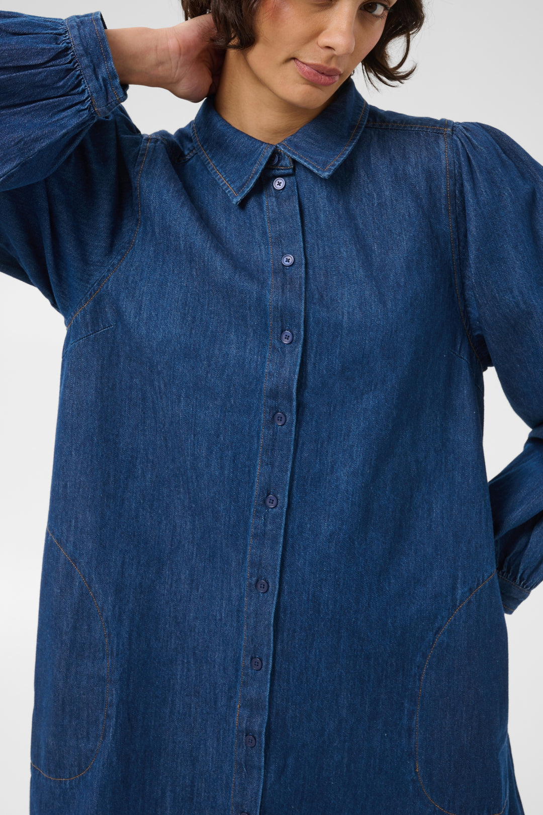 Eleinan Dress Medium Dark Blue Denim