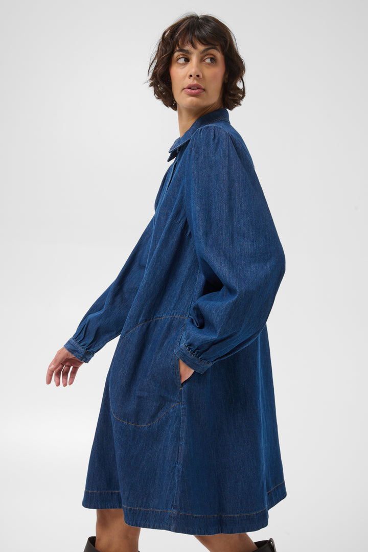 Eleinan Dress Medium Dark Blue Denim