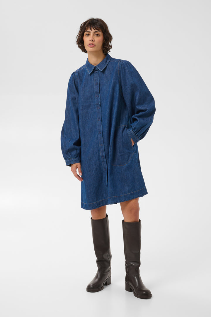 Eleinan Dress Medium Dark Blue Denim