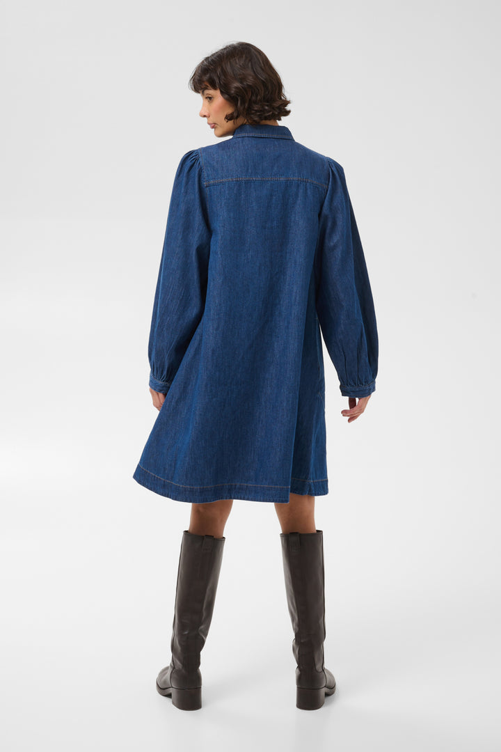 Eleinan Dress Medium Dark Blue Denim