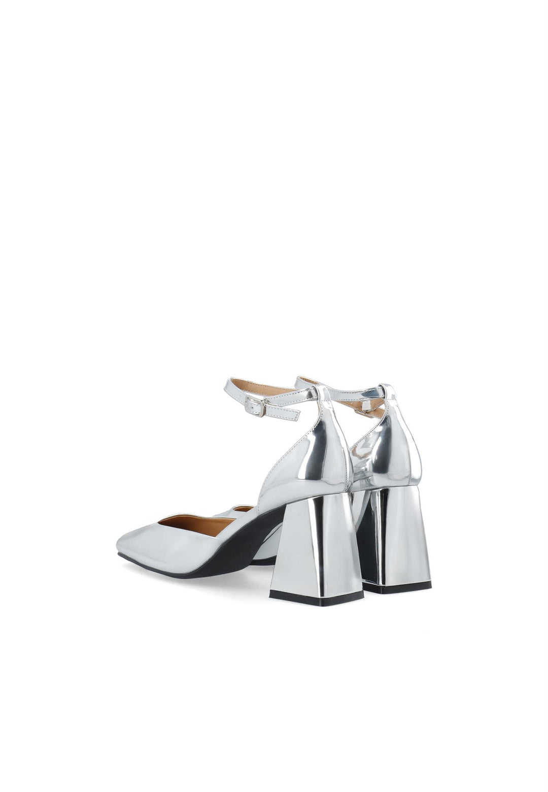 Biajoyce D'Orsay Pump Faux Leather Silver Mirror