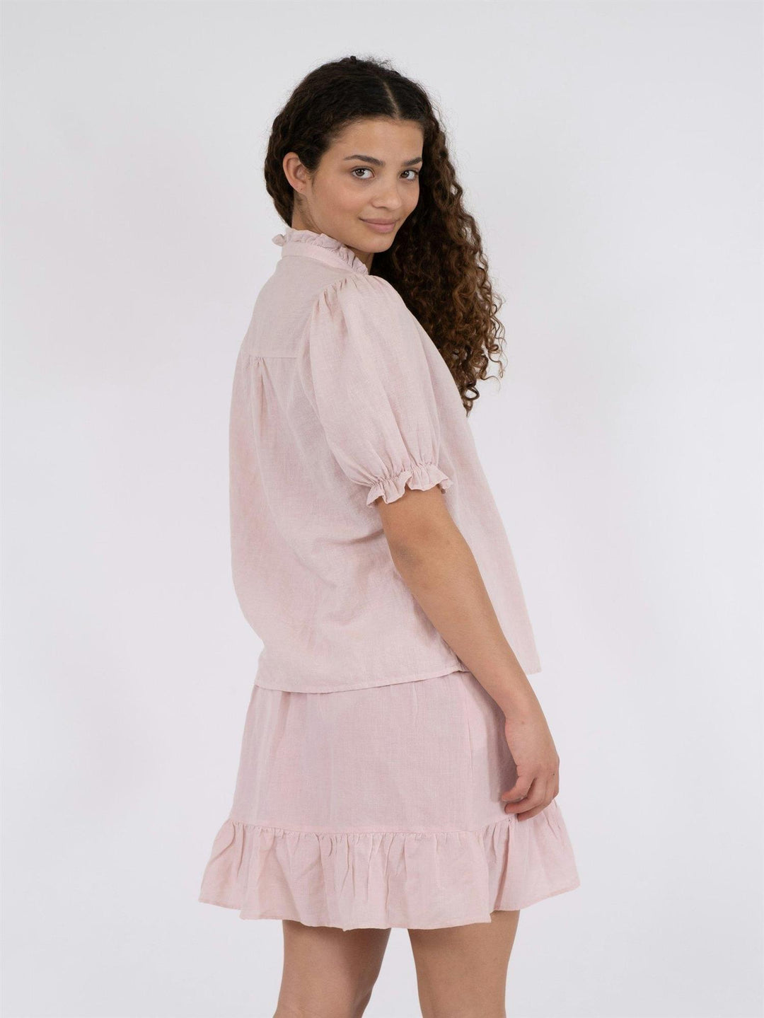 Odesa Linen Blouse Rose Smoke