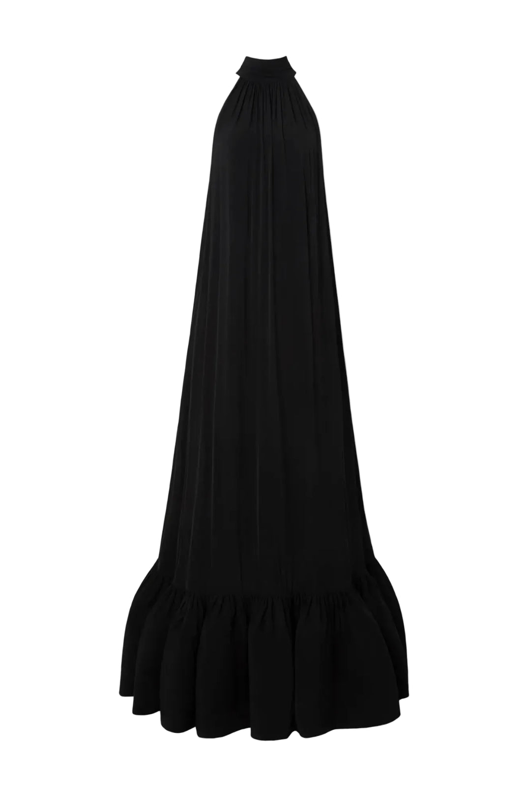 Lykke Halterneck Ruffled Maxi Dress Black